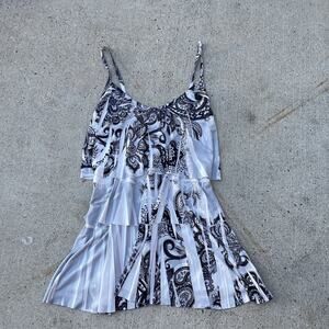 Vintage Y2K Wetseal Chiffon Tiered Paisley Spaghetti‎ Strap Cami Blouse Flowy